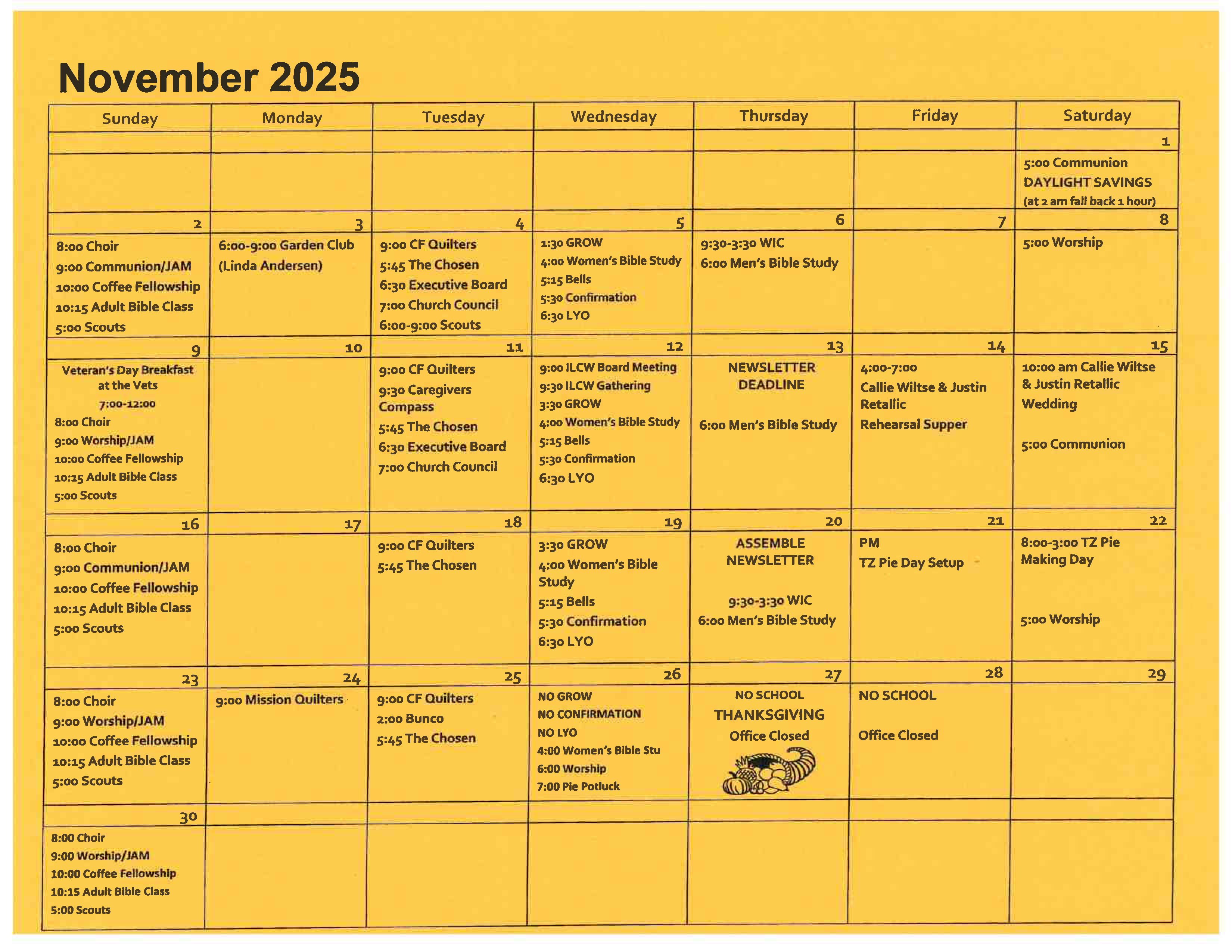 November 2025 calendar